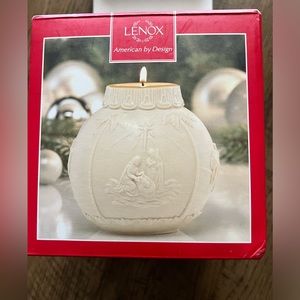LENOX American by Design Ornamental Glow Nativity Votive creamy white with gold